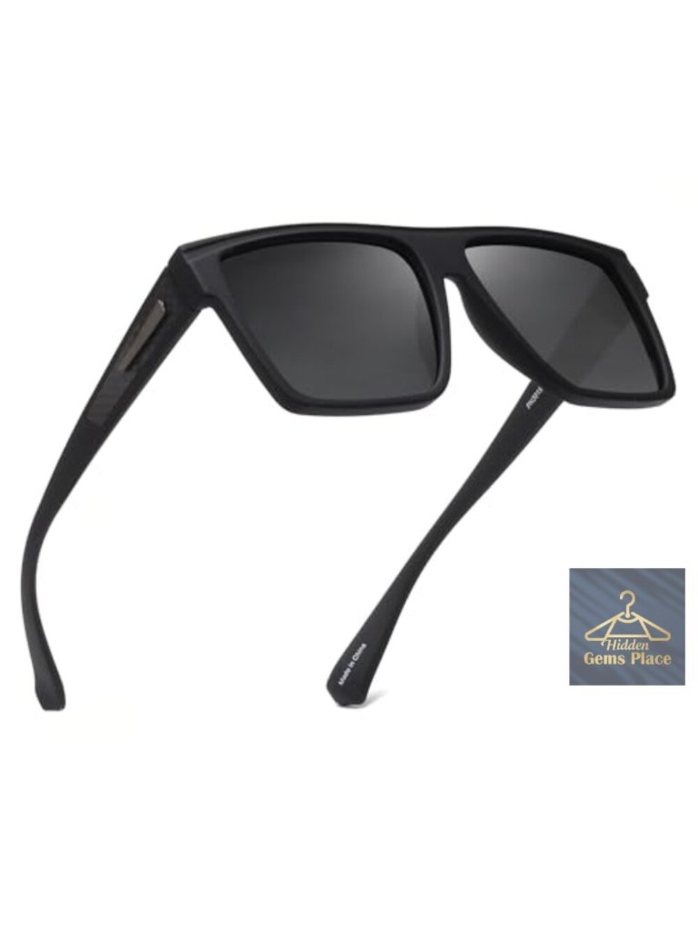 JIM HALO Retro Flat Top Square Polarized Sunglasses UV400